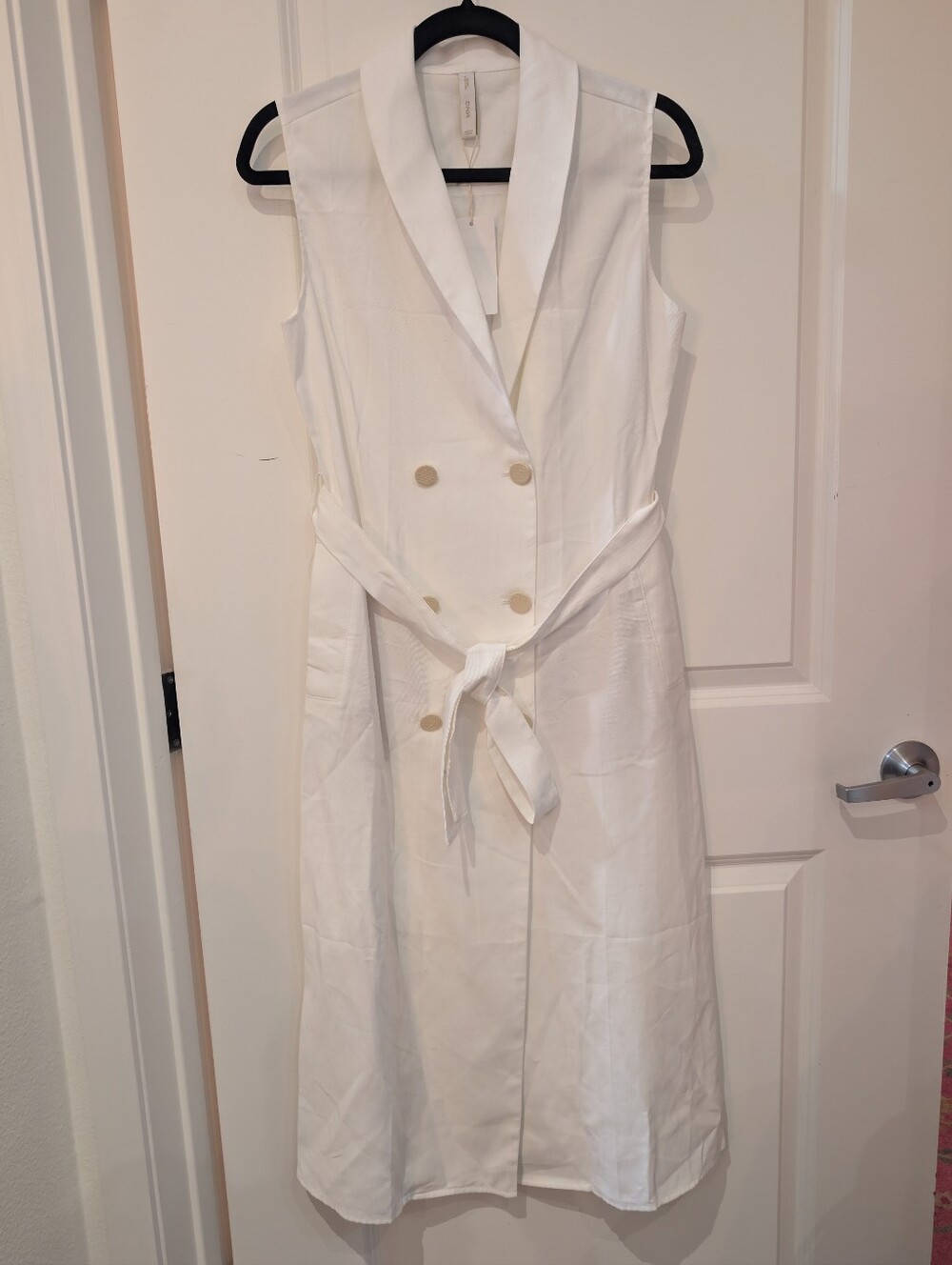 💘🌴🥥 NWT Mango Chic Double-Breasted Midi Blazer Dress with Tie Belt S - Picture 6 of 11